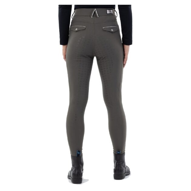 BR Equestrian Full Grip Ladies Riding Breeches Dionne, Beluga - Image 2