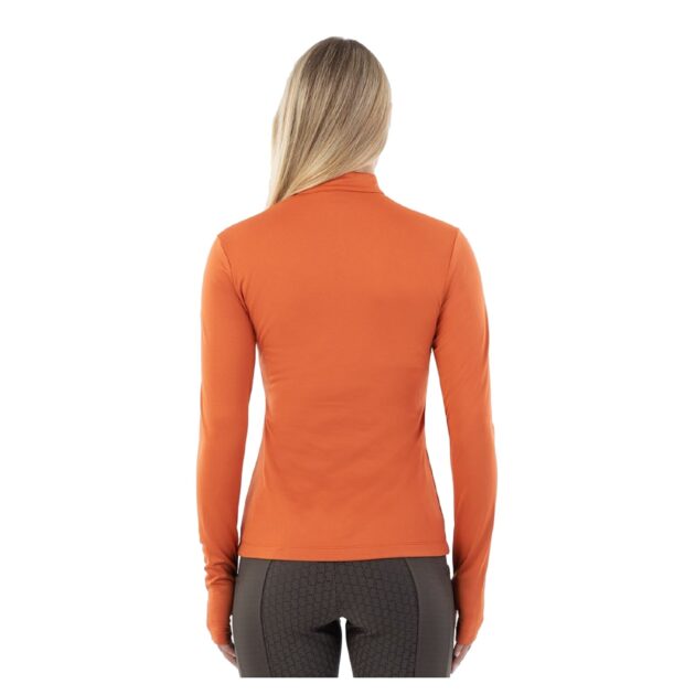 BR Equestrian Ladies Half Zip-Up Pullover Dewie, Mecca Orange - Image 2