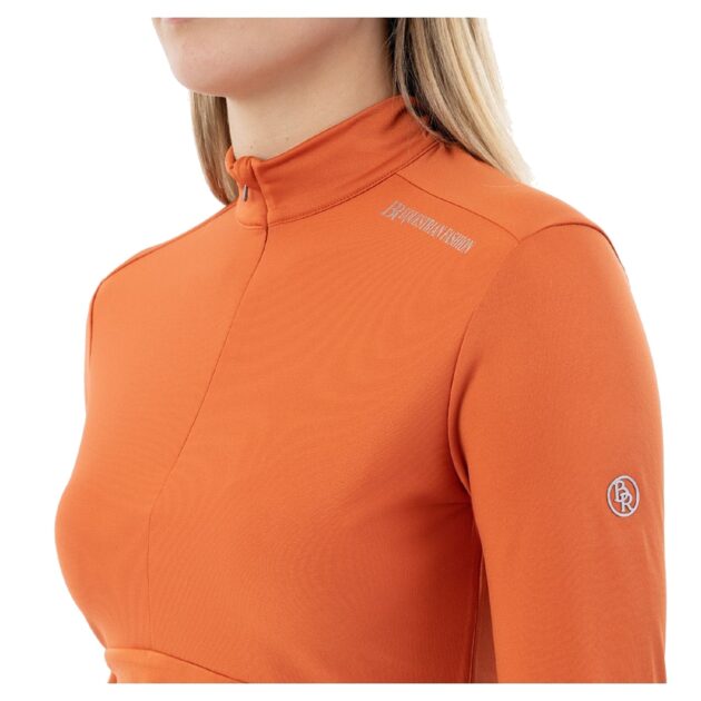 BR Equestrian Ladies Half Zip-Up Pullover Dewie, Mecca Orange - Image 3