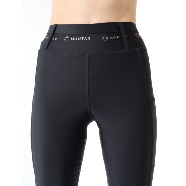 Montar Shelby ShapeTight Ladies High Rise Full Grip Riding Leggings, Black - Image 3