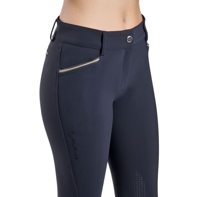 Montar Elisabeth Soft-Tech Premium Breeches Full Grip, Mid Rise Navy - Image 3