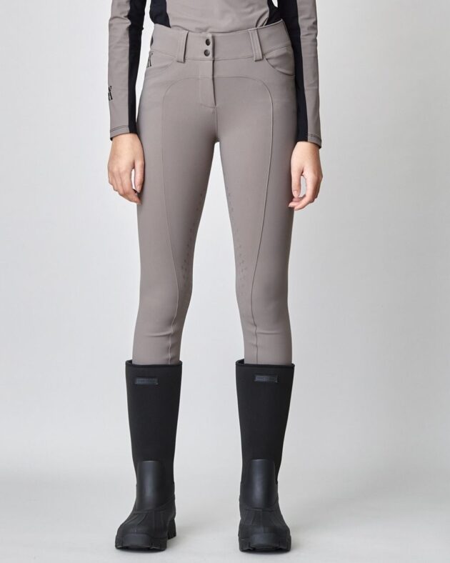 Yagya Ladies Compression Performance Breeches Knee Grip, Taupe - Image 2