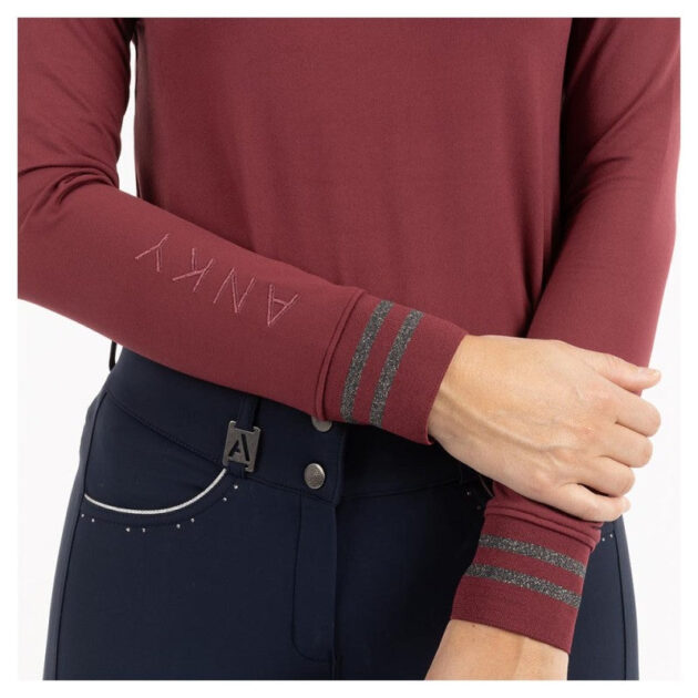 ANKY® Long Sleeve Polo Shirt ATC222201, New Maroon - Image 3