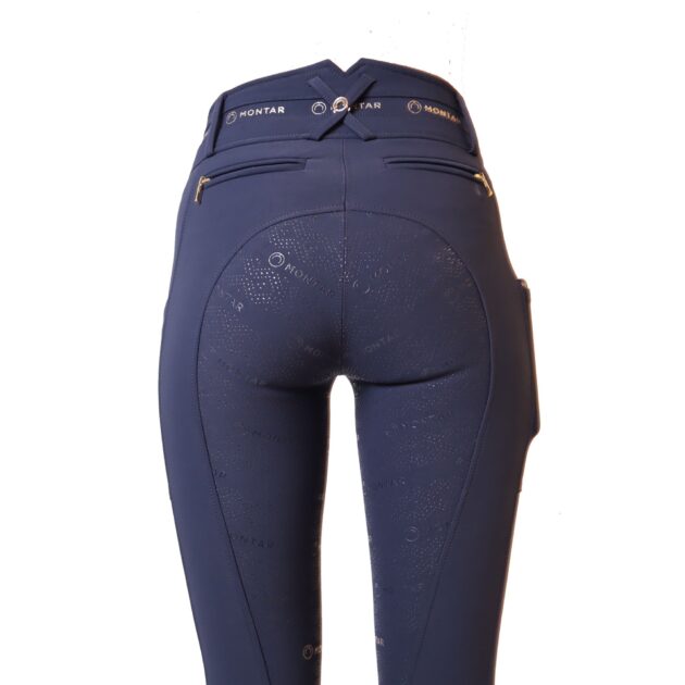 Montar Luna Ladies High Rise Full Grip Breeches, Dark Navy - Image 6