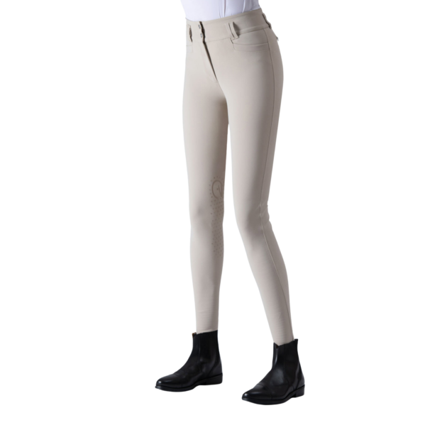 EGO7 Jumping CA High Waist Knee Grip Breeches, Beige - Image 2