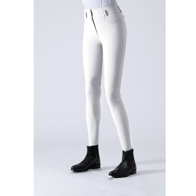 EGO7 Jumping CA High Waist Knee Grip Breeches, White - Image 2