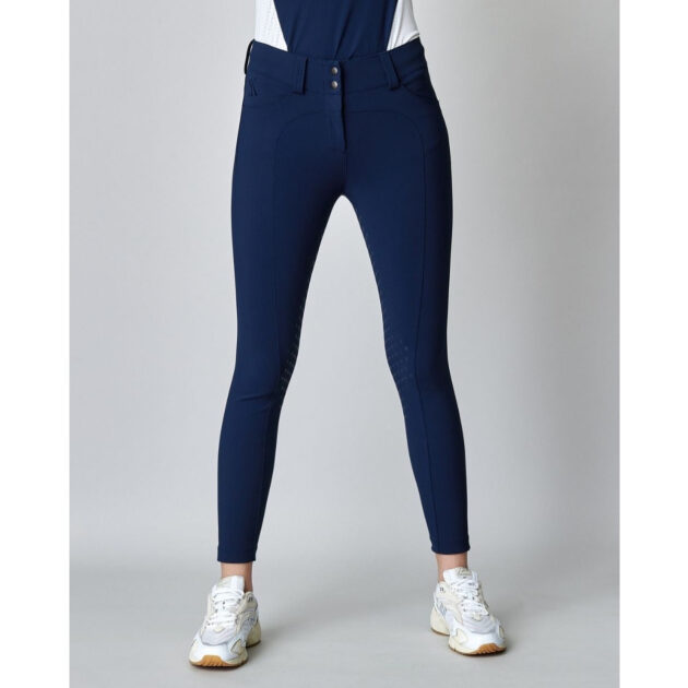 Yagya Ladies Compression Performance Breeches Knee Grip, Navy - Image 3