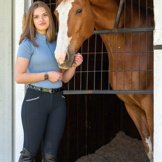 Montar Elisabeth Soft-Tech Premium Breeches Knee Grip Mid Rise Navy