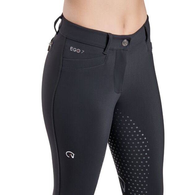 EGO7 Dressage Normal Waist Full Grip Breeches, Black - Image 2