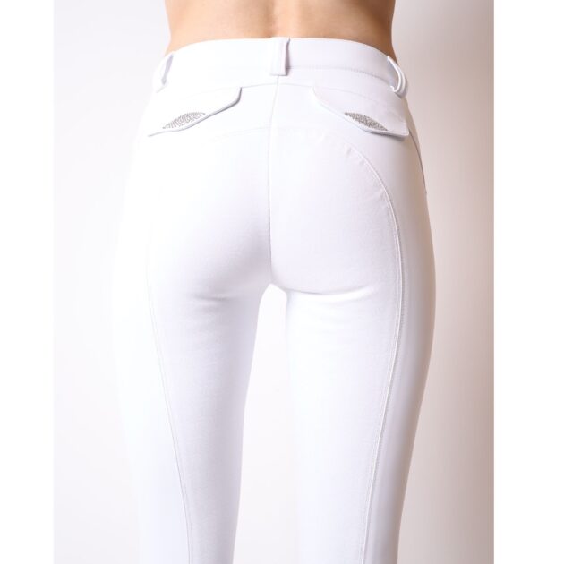 Montar Kyla Soft-Tech Ladies Mid Rise Full Grip Breeches, White - Image 3