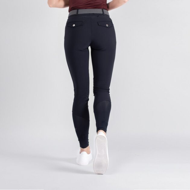 Fager Ella Superior Mid Rise Knee Grip Breeches, Navy - Image 3