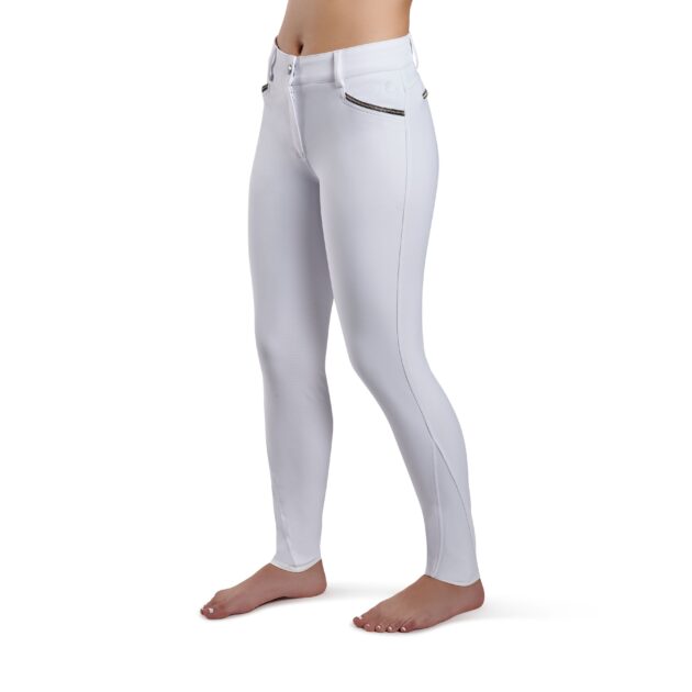 Montar Elisabeth Soft-Tech Premium Breeches Full Grip, Mid Rise White