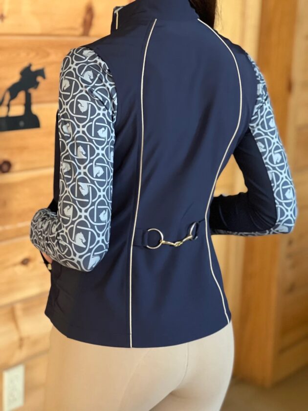 Arista Equestrian Ladies Iconic Bit Vest, Navy - Image 6