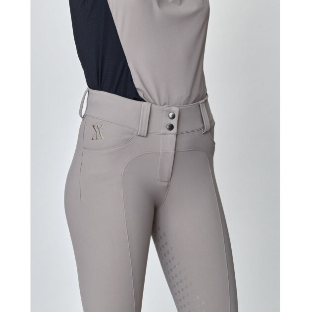 Yagya Ladies Compression Performance Breeches Knee Grip, Taupe - Image 3