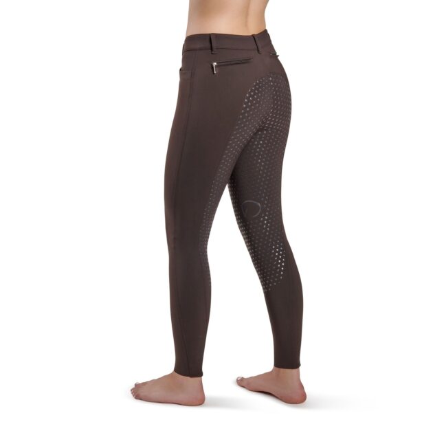 EGO7 Dressage Normal Waist Full Grip Breeches, Chocolate - Image 2