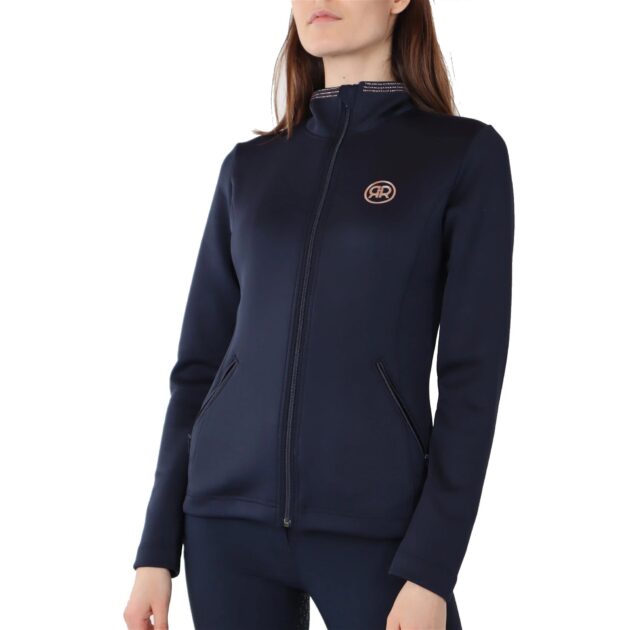 Montar REBEL Rosegold Crystal Full Zip Lightweight Jacket, Navy