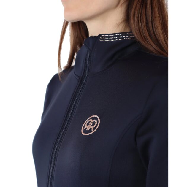 Montar REBEL Rosegold Crystal Full Zip Lightweight Jacket, Navy - Image 3