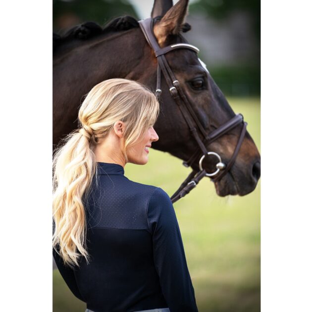 Schockemohle PENELOPE Style Ladies Training and Show Shirt, Dark Blue - Image 2