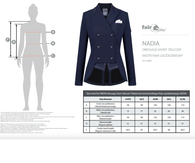 Fair Play Ladies Dressage Short Tailcoat NADIA, Navy - Image 3