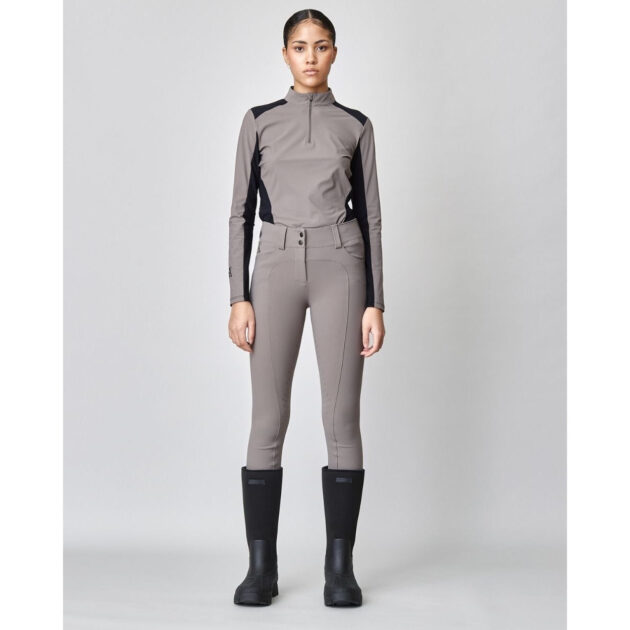 Yagya Ladies Compression Performance Breeches Knee Grip, Taupe - Image 4