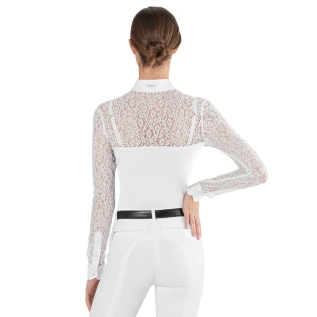 EGO7 Florentine ML Lace Long Sleeve Competition Shirt, White - Image 2