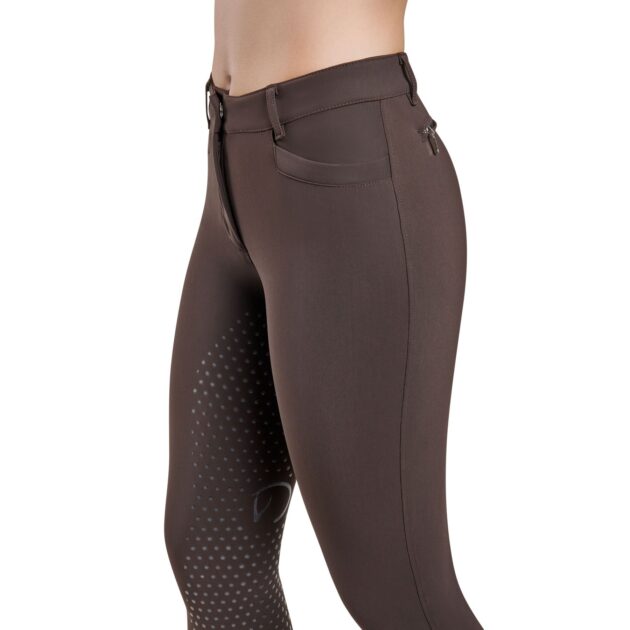 EGO7 Dressage Normal Waist Full Grip Breeches, Chocolate - Image 5