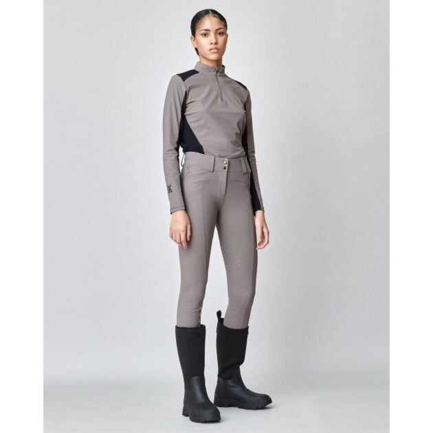 Yagya Ladies Compression Performance Breeches Knee Grip, Taupe - Image 5