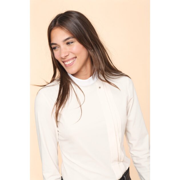 Dada Sport Carlotta Ladies Long Sleeve Competition Shirt, Chalk Beige - Image 4