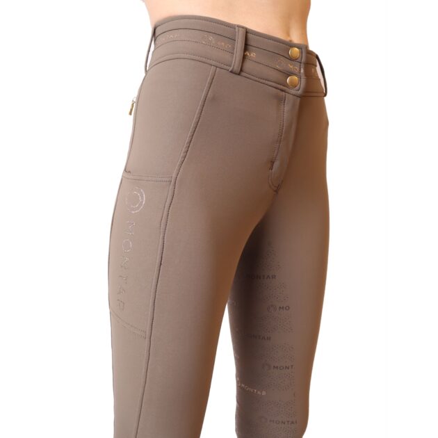 Montar Luna Ladies High Rise Full Grip Breeches, Mud