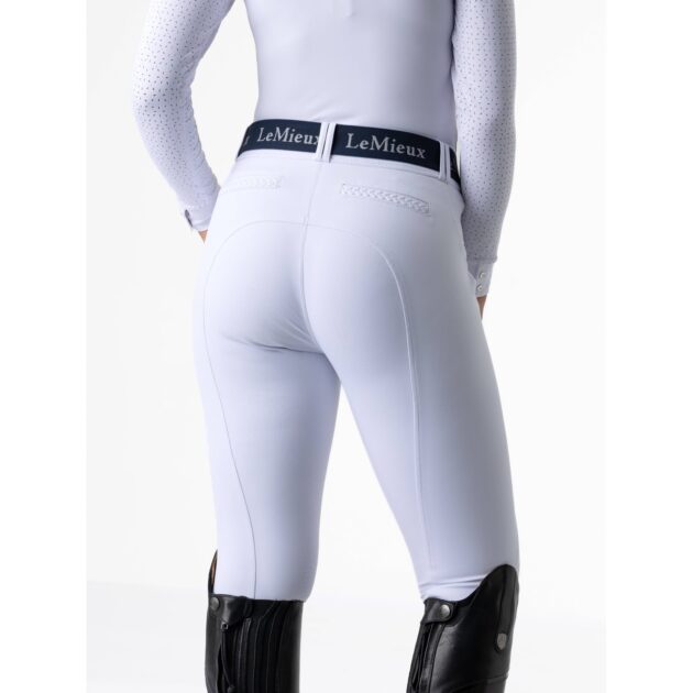 LeMieux Amara II Ladies Knee Grip Breeches, White - Image 3