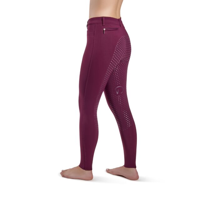 EGO7 Dressage Normal Waist Full Grip Breeches, Bordeaux - Image 2