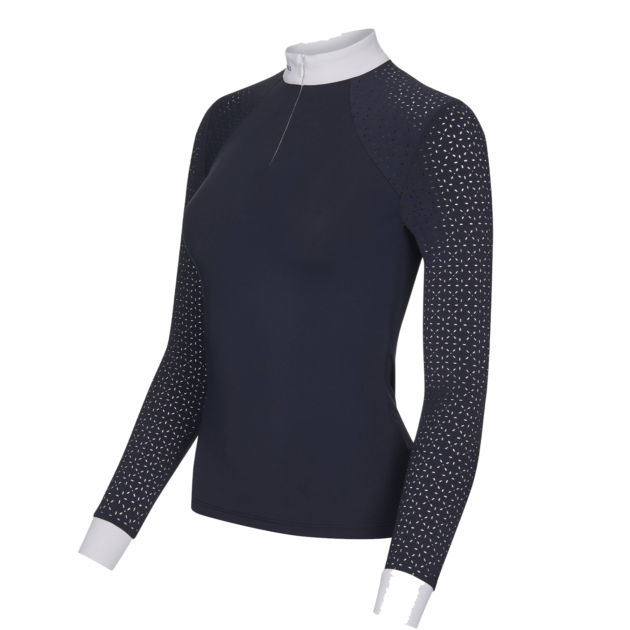 LeMieux Olivia Ladies Long Sleeve Show Shirt, Navy - Image 2