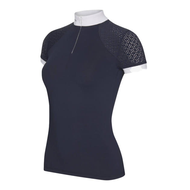 LeMieux Olivia Ladies Short Sleeve Show Shirt, Navy - Image 2