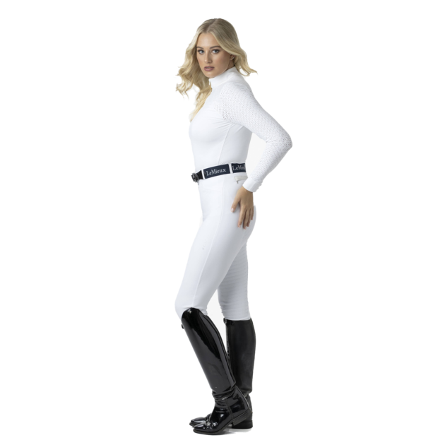 LeMieux Olivia Ladies Long Sleeve Show Shirt, White - Image 6