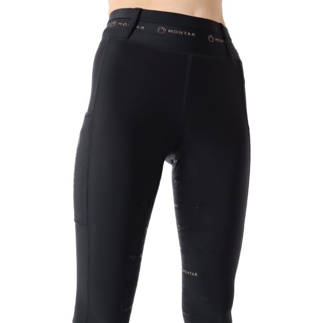 Montar Shelby ShapeTight Ladies High Rise Full Grip Riding Leggings, Black - Image 2