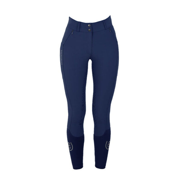 Equestrian Stockholm Riding Breeches Jump Knee Grip, Elite Navy