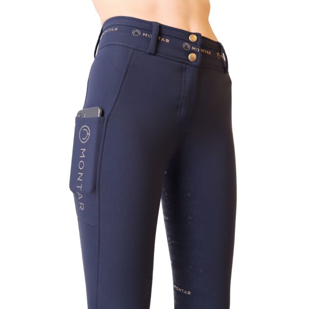 Montar Luna Ladies High Rise Full Grip Breeches, Dark Navy