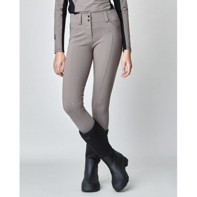 Yagya Ladies Compression Performance Breeches Full Grip, Taupe - Image 5