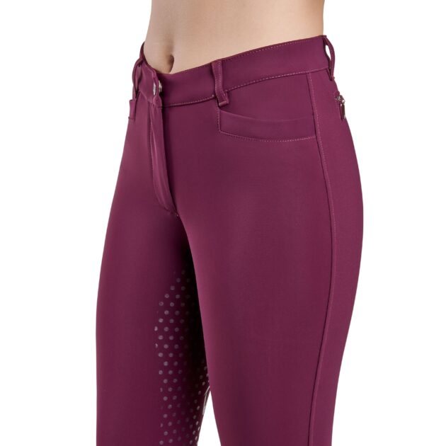 EGO7 Dressage Normal Waist Full Grip Breeches, Bordeaux - Image 3