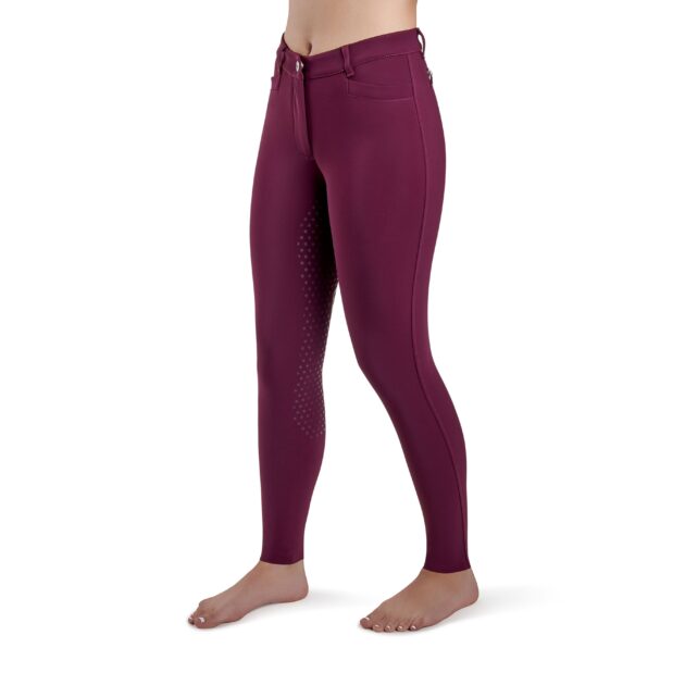 EGO7 Dressage Normal Waist Full Grip Breeches, Bordeaux